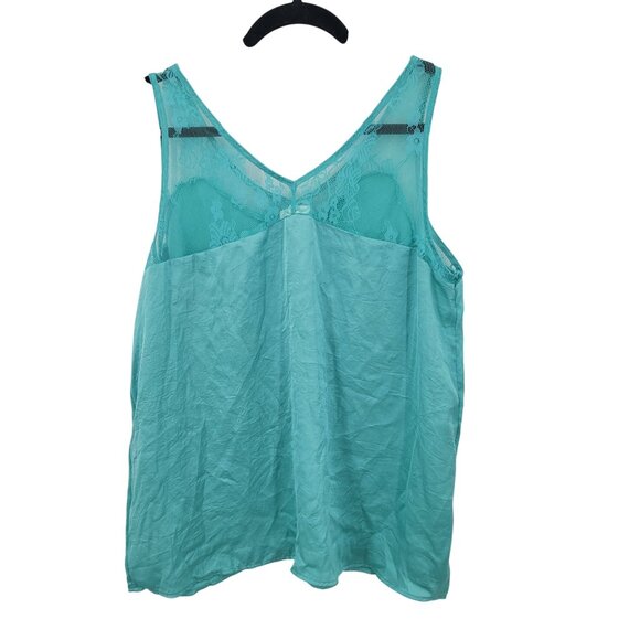 Robin Egg Blue Satin Lace Sleeveless Lingerie Slip Baby Doll Top Sz L Grunge Y2K - Picture 2 of 9